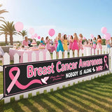 Breast Cancer Awareness Banner - Party Decor Backdrop Outdoor Yard Sign