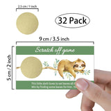 Sloth Baby Shower Scratch Off Game Cards?32 Pcs?Sloth Baby Games Raffle Cards Wedding Bridal Shower Gift Certificate Scratch Off Cards Family Holiday Games Supplies For Kids Adults