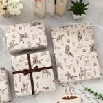 Western Cowboy Wrapping Paper -Mini Roll- 17 Inch X 32.8Ft Brown Wild West Rodeo Gift Wrap Paper Farmhouse Art Paper For Birthday Baby Shower Diy Crafts