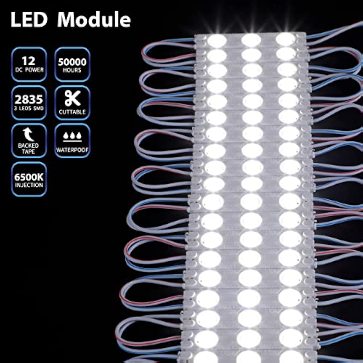 500 Pcs Led Module White 6500K 1.2W Led Storefront Waterproof Replacement Lights For Inflatables Decorative Module Light