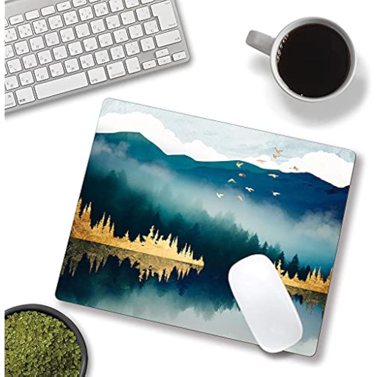 Mountains Landscape Mouse Mat, Waterproof Non Slip Rubber Base Mouse Pad For Office Laptop, 9.5"X7.9"X0.12" Inch