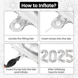 Huge 2022 Balloons Silver, 40 Inch - New Years Eve Party Supplies 2022