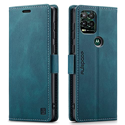 Case For Moto G Stylus 5G 2021,Pu Leather Folio Flip Wallet Case With Card Holster Stand Kickstand Magnetic Closure Shockproof Phone Cover For Motorola Moto G Stylus 5G 2021 (Blue)