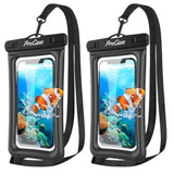 ProCase [Floatable] 2 Pack Floating Waterproof Phone Pouch Up to 7", IPX8 Underwater Phone Case Dry Bag for iPhone 16 15 14 13 12 11 Pro Max Xs Max XR X 8 7 Plus SE/Galaxy S24 S23 S22 -Black