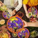 Halloween Party Supplies Kit for 50 Witch Pumpkin Disposable Plates Dessert Plates Napkins