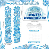 Winter Wonderland Door Cover Snowflake Hanging Banner Christmas Porch Sign Snow Castle Party Decorations For Winter Holiday Door Wall Decor Christmas Baby Shower Birthday Party Supplies
