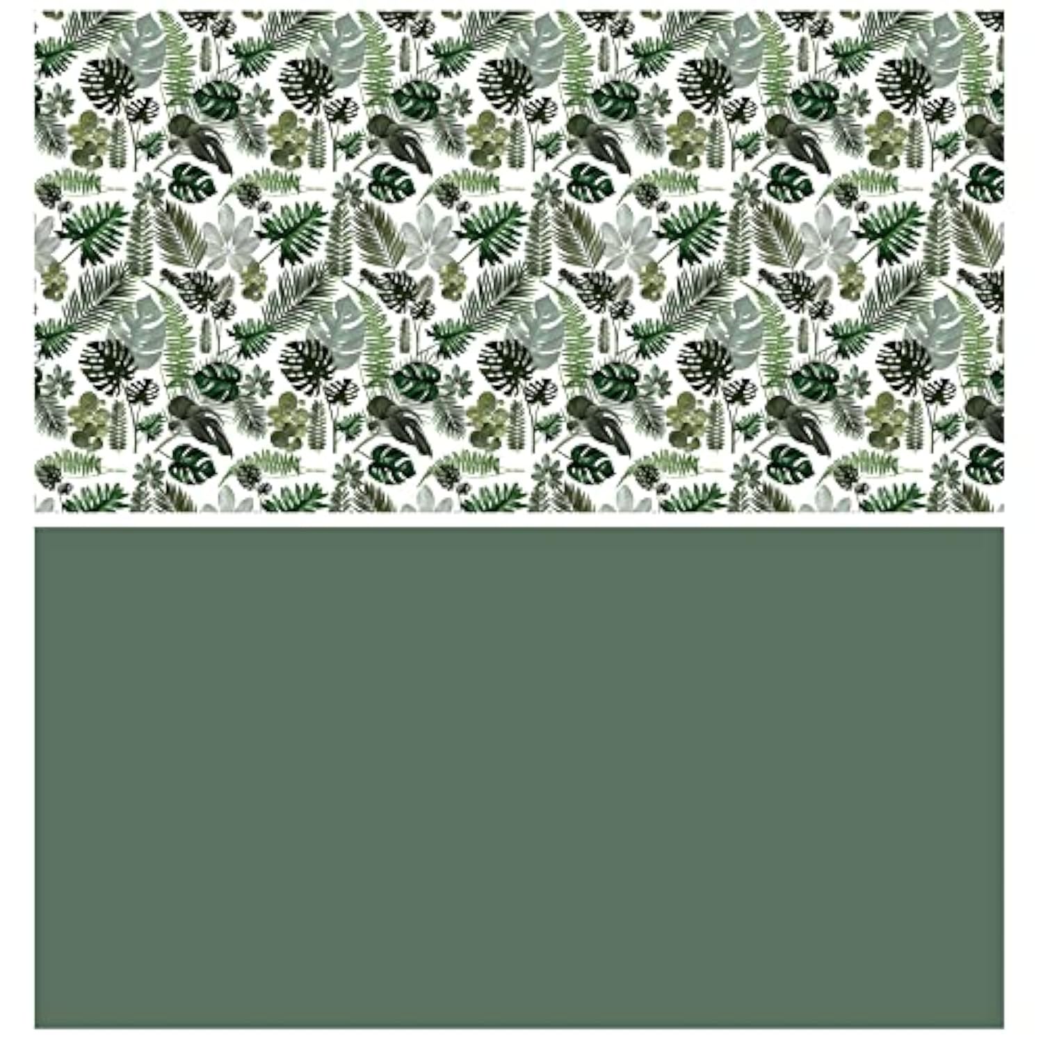 Reversible Tropical Wrapping Paper - Mini Roll - 17 Inch X 33 Feet - Green Monstera Leaf Hawaii Wrapping Paper For Birthday, Wedding, Bridal Shower, Baby Shower