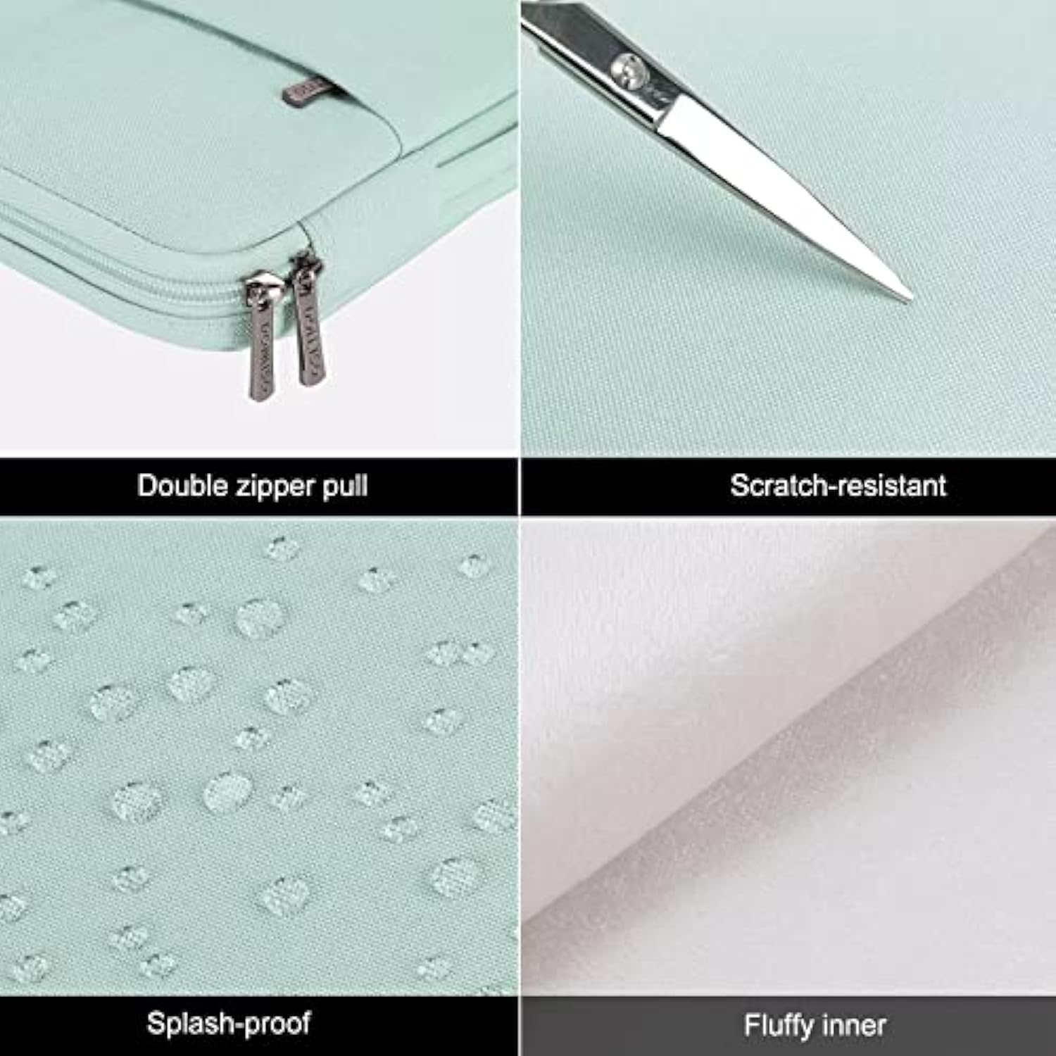 17.3 Inch Laptop Sleeve Case Water Resistant Shockproof Protective Computer Bag For 17.3" Notebook/Hp Pavilion Envy 17/Ideapadm/Msi/Lg Gra With Accesory Bag,Mint Green