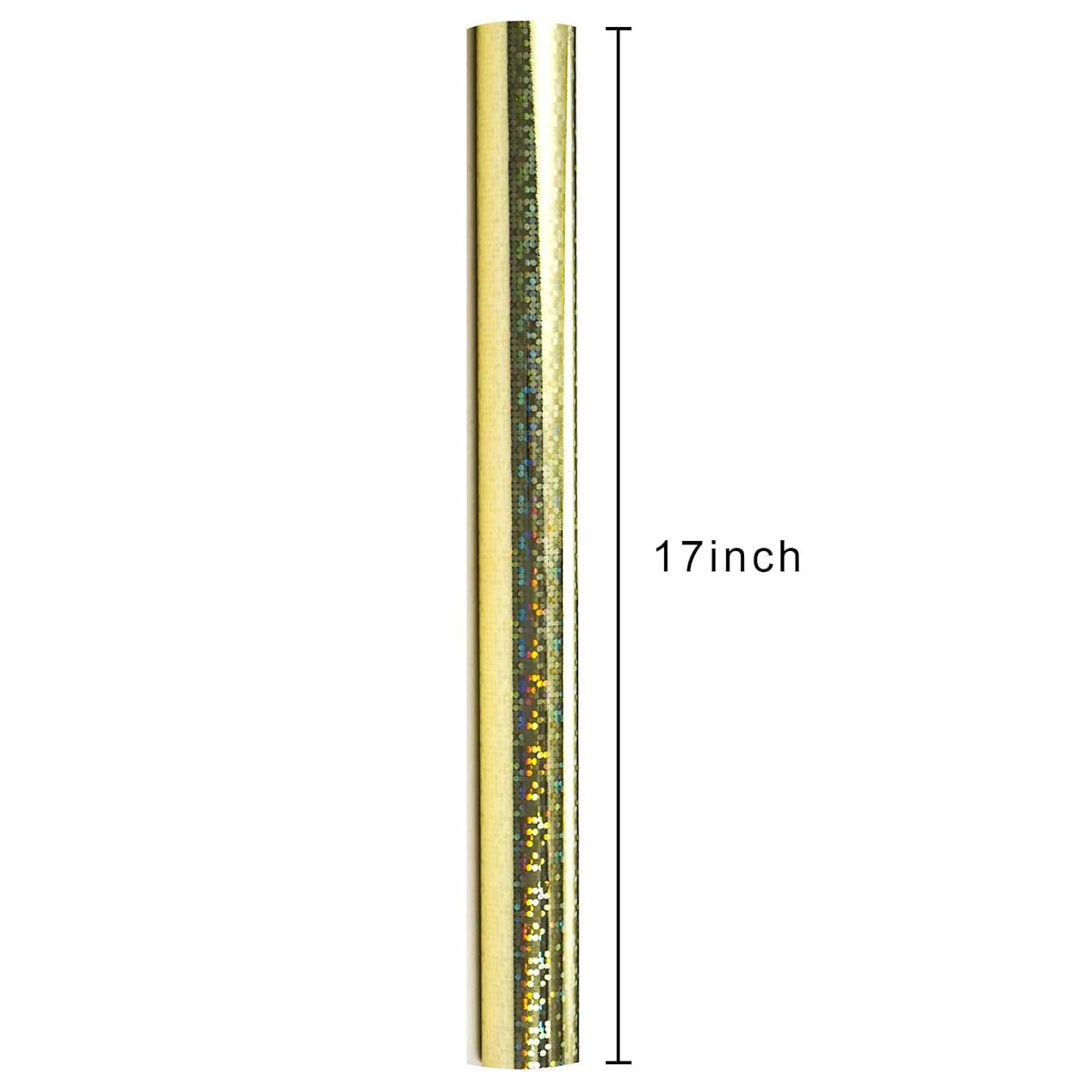 17 In X 32.8 Ft (46.5 Sq.Ft.) Holographic Wrapping Paper Roll, Gold Dots Gift Wrap For Wedding, Birthday, Christmas, Bridal Shower, Valentine'S Day, Baby Shower, Graduation, Disco Party