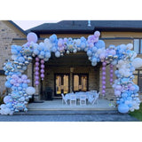124pcs Blue & Purple Balloon Garland Kit – Snowflake Winter Theme for Birthday and Baby Shower