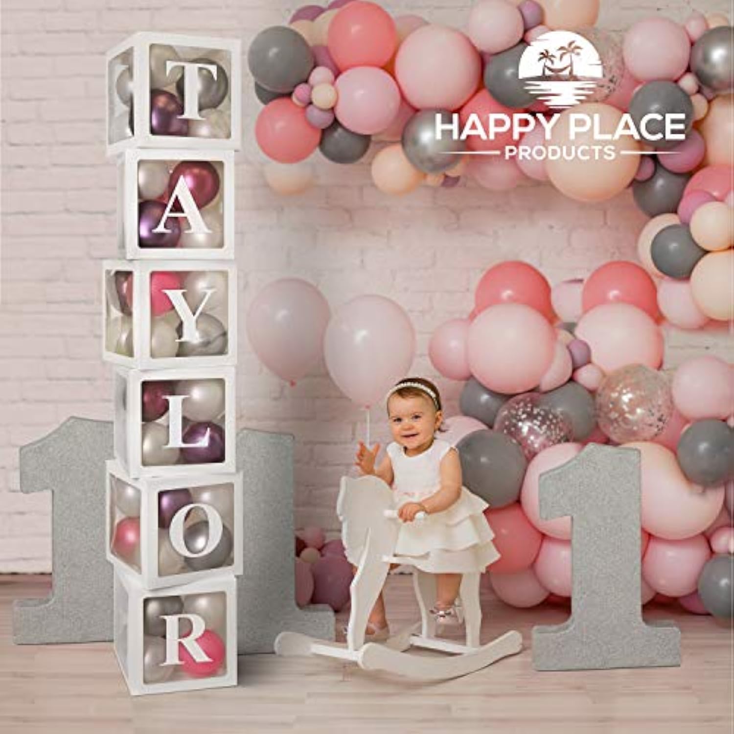 Balloon Boxes With Letters – 6 White Baby Shower Balloon Boxes, Baby Shower Boxes With Letters, Large Baby Blocks For Baby Shower, Baby Boy Boxes, Baby Box Letters, Gender Reveal & Party Decorations