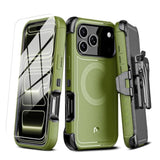 For Iphone 17 Pro Max Case With Belt Clip Holster, Maverick Series 17 Pro Max Case[Compatible With Magsafe] W/Screen Protector,Anti-Drop,With 360°Rotating Kickstand,Heavy Duty Protection