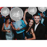 10 Pcs Silver Disco Balloons, 4D Round 70s-90s Theme Party Decorations
