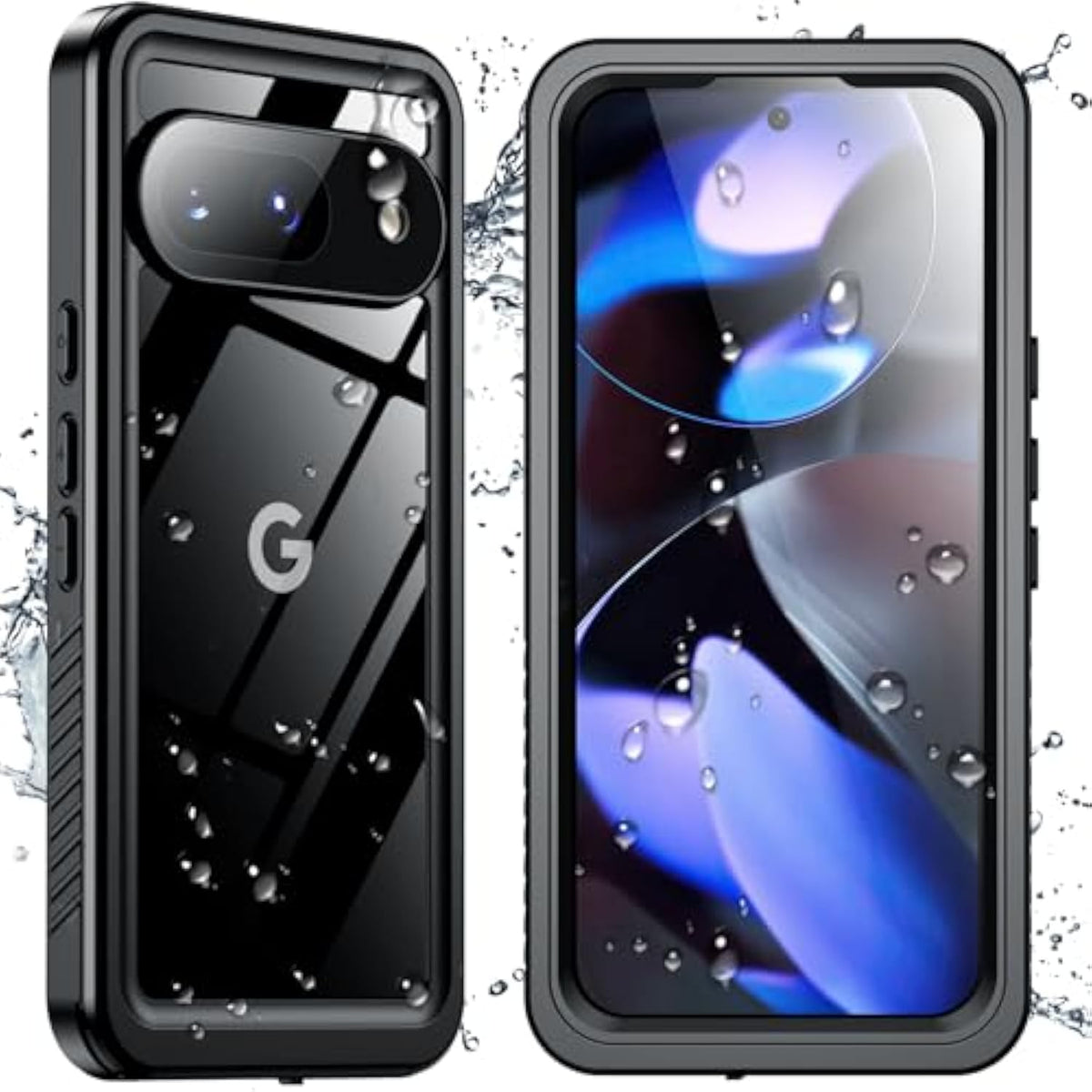 For Google Pixel 9 Case Waterproof Dustproof, Built-In Screen & Camera Lens Protector [Ip68 Underwater] [Military Grade Shockproof] Full Body Protection Phone Case, Black