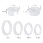 6Pcs Large Bracelet Resin Molds, Round C Font Silicone Jewelry Mold For Epoxy Casting, Silicone Bangle Mold For Making Diy Crafts Supplies, 6 Sizes