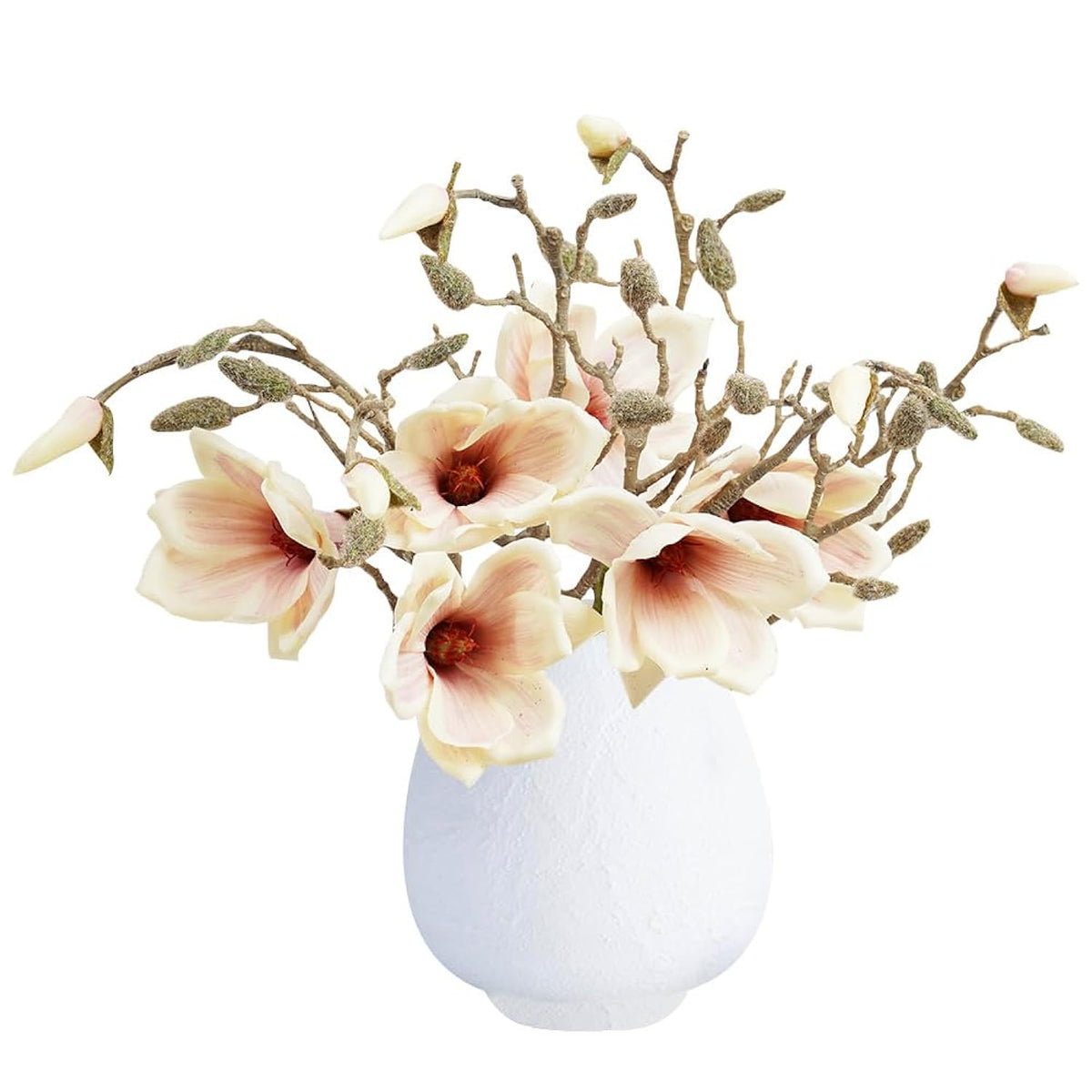 Artificial Flowers,3Pcs 19Inch White Silk Fake Flowers,Real Touch Faux Flowers, Spring Décor Faux Floral Stems For Wedding Kitchen Shop Office Home Décor