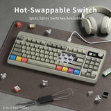 Xvx Wired 75% Retro Gaming Keyboard With 2 Hub Ports, M87 Pro Mechanical Keyboard With Customizable Switches, Compact Gamer Rgb - Grey