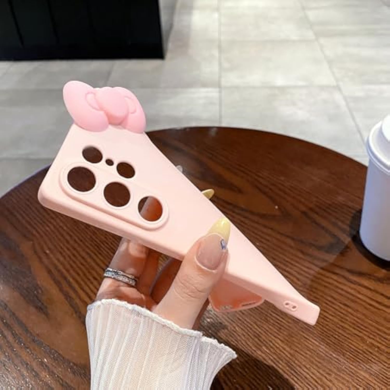 For Samsung Galaxy S24 Ultra Case, Bow Case Cute 3D Bowknot Design Soft Silicone Shockproof Protective Cover For Women Girl - Pink