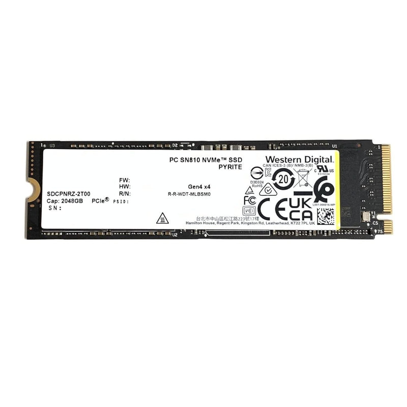 Western Digital SSD 2TB PC SN810 SDCPNRZ-2T00 PCIe 4.0 NVMe M.2 2280 Solid Sta