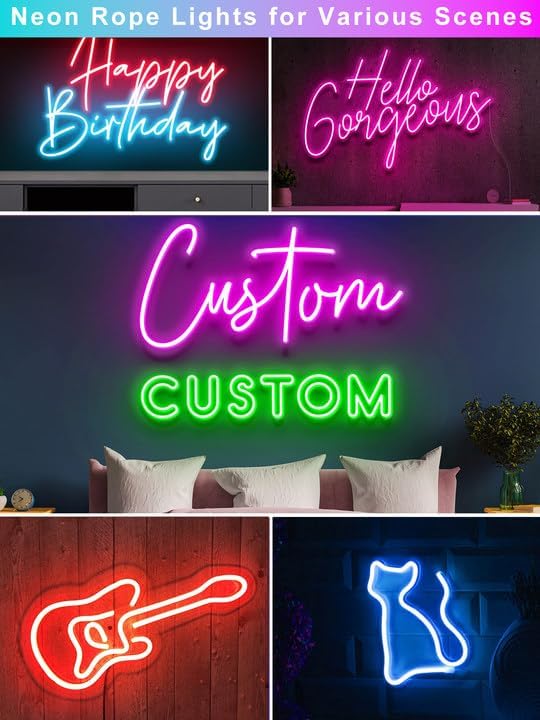 10FT RGB LED Neon Rope Lights App & Remote Control IP65 Waterproof Music Sync Strip Lights