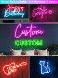 10FT RGB LED Neon Rope Lights App & Remote Control IP65 Waterproof Music Sync Strip Lights