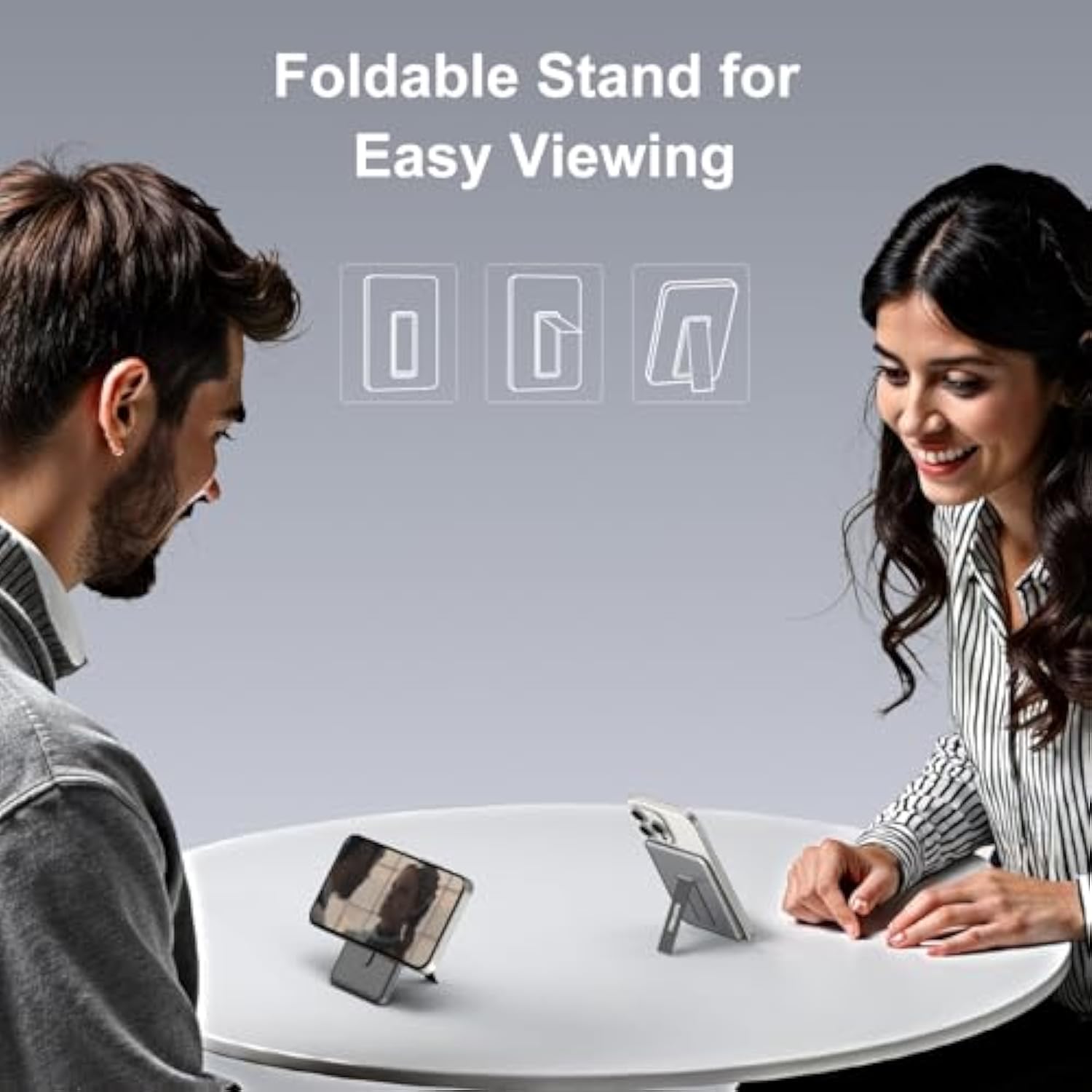 Magnetic Slim Portable Charger With Stand, 5000Mah Wireless Power Bank[Alloy-Made], Pd 20W Fast Charging Compatible With Iphone 16/15/15 Pro/15 Pro Max, Iphone 14/13/12 Series