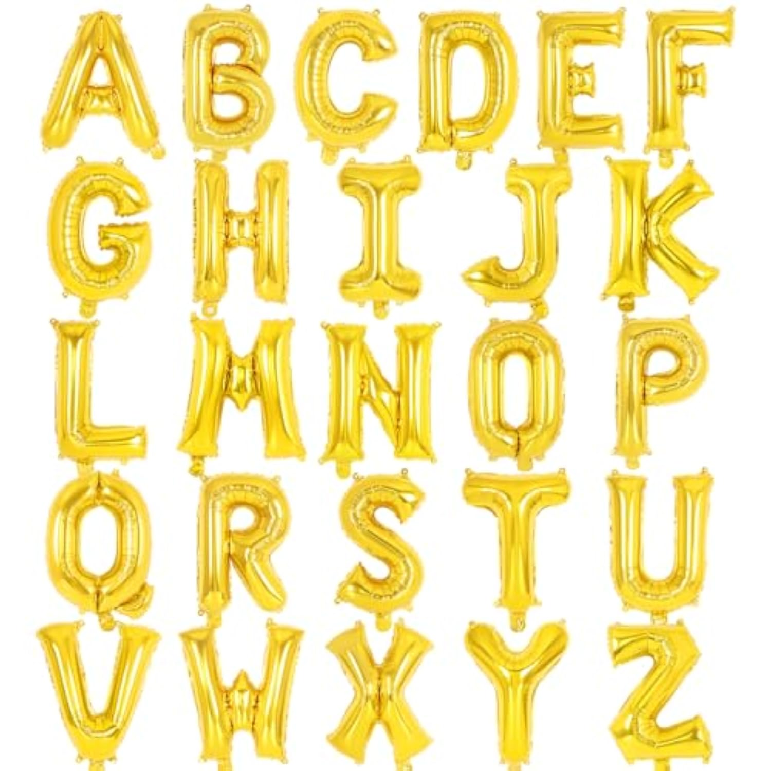 26 Pcs Gold Letter Balloons,16 Inch Foil Alphabet Letter Balloons,Letter A-Z Balloon Banner Custom Phrase Balloon For Birthday Party Wedding Anniversary Decoration (Gold 26Pcs)