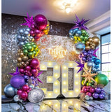 Metallic Balloon Garland Kit 150Pcs Hot Pink Purple Green Blue Silver Gold Latex Starburst 80S 90S Disco Ball Party Balloons For Birthday Graduations Class Of 2025 Prom Last Bachelorette Decoration