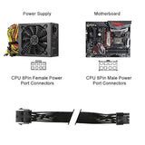 Eps 8 Pin Power Extension Cable, Atx Cpu 8 Pin Female To 8(4+4) Pin Male Eps Extension Cable For Motherboard (2 Pack), 12 Inch