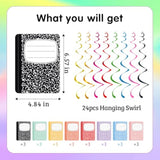 56 Pcs Back To School Hanging Swirls Decorations, Marble Notebooks Welcome Back To School Party Decorations Supplies Swirls Ceiling Decor For First Day Of School Preschool Elementary