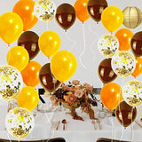 20pcs Fall Balloons Brown Orange Yellow Gold Confetti for Birthday Thanksgiving Party Decor