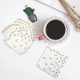 100 Pack 6.3X6.3 Inch Gold Diamond Ring Napkins - 2-Ply Cocktail Napkins Bar Napkins Disposable Party Napkins Paper Napkins Dinner For Bridal Shower Engagement Party Party Decor Valentines Day