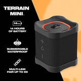 Skullcandy Terrain Mini Wireless Bluetooth Speaker - IPX7 Waterproof Portable with Dual Custom Passive Radiators, 14 Hour Battery, Nylon Wrist Wrap, & True Stereo