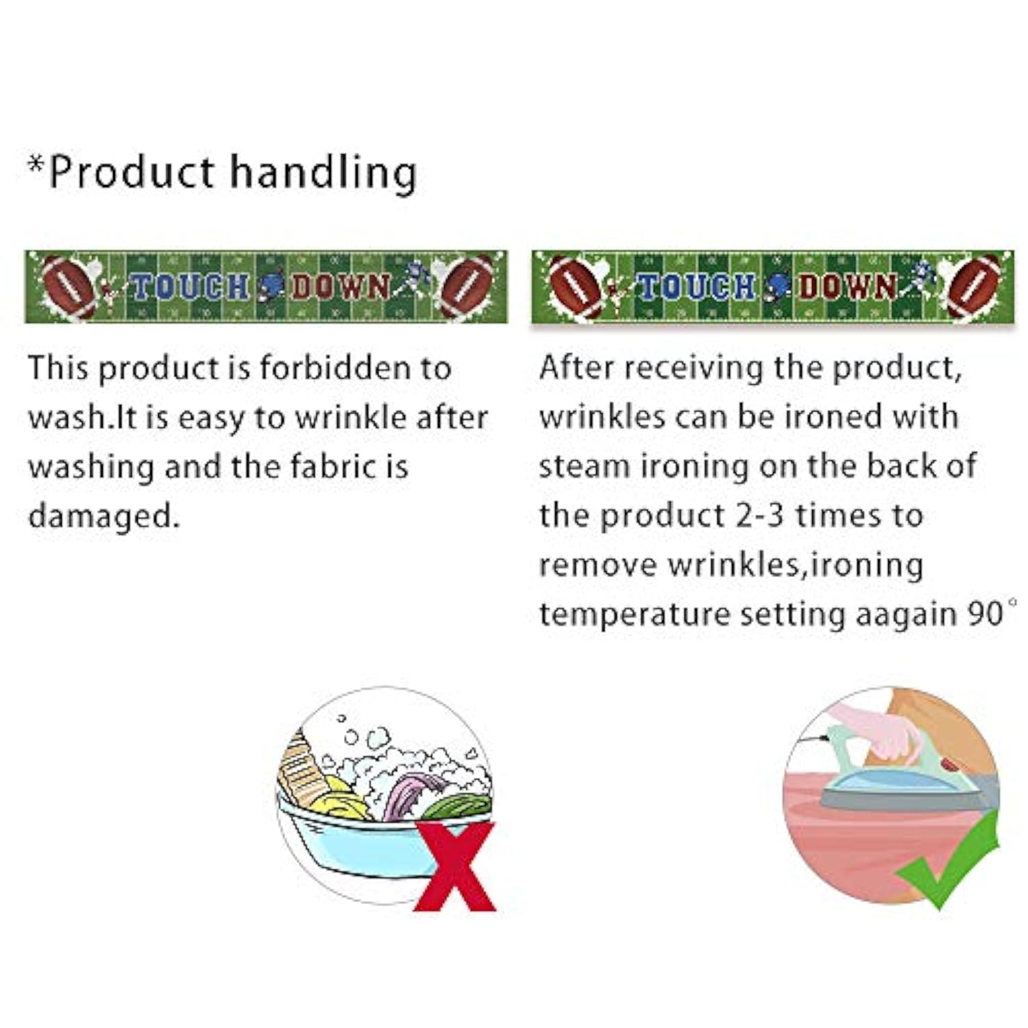 Football Party Banner – Game Day Photo Backdrop 9.8×1.5 ft