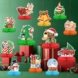 Christmas Party Decorations: Festive Christmas Honeycomb Centerpieces, Santa & Snowman Table Toppers - for Classroom, Winter Birthdays & Holiday Party Supplies