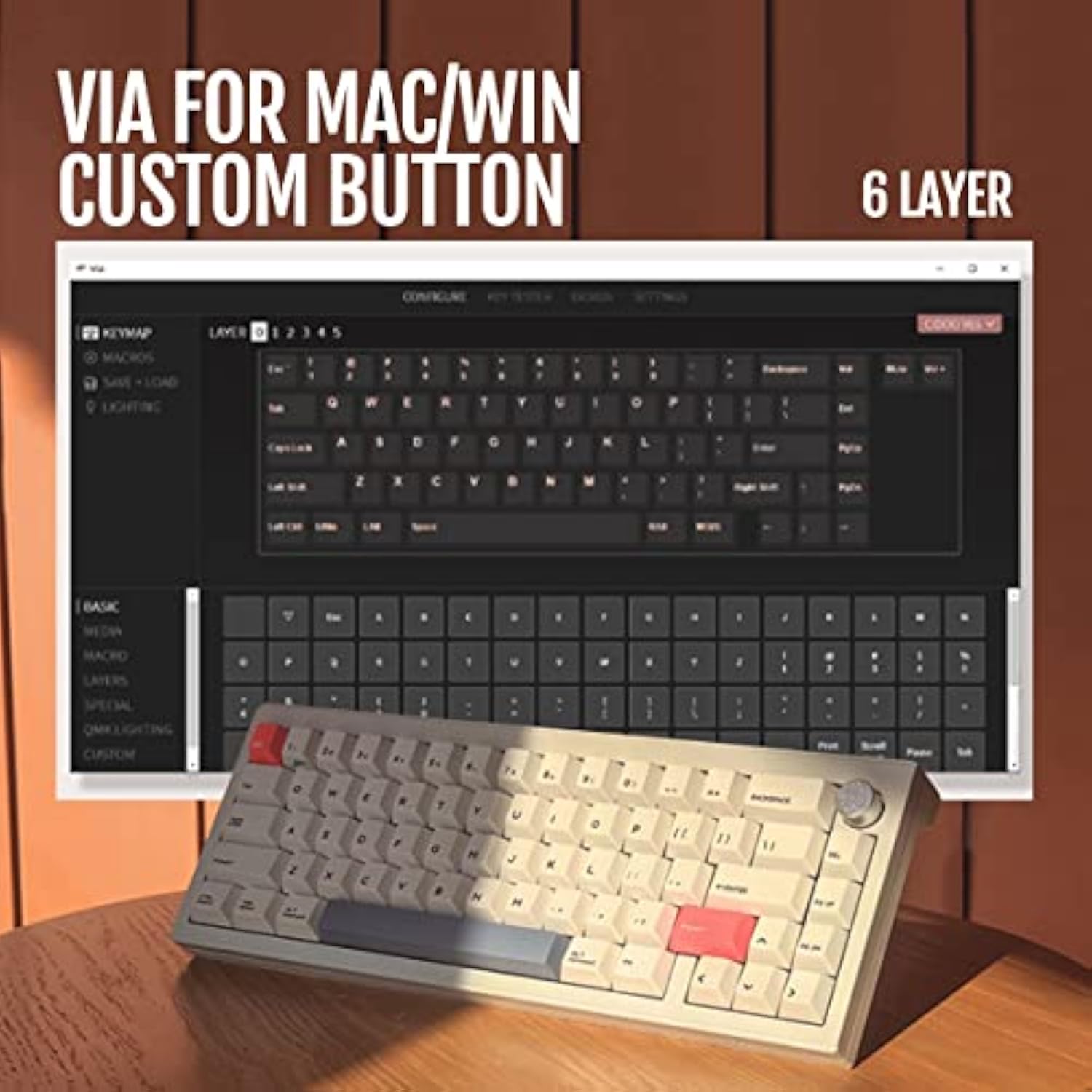 V65 V2 Wireless Hot Swappable Mechanical Keyboard, 65% Gasket Mount Aluminum C