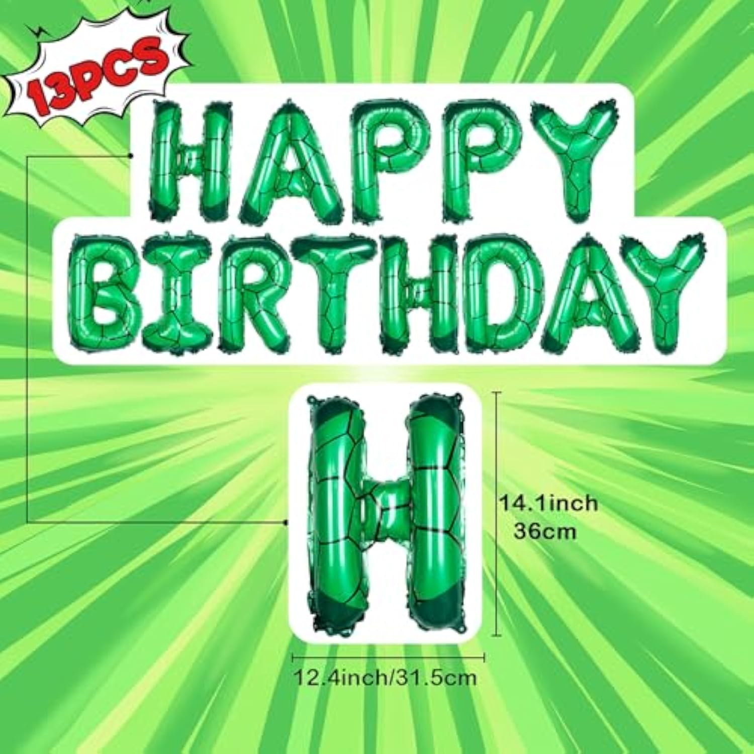 Cartoon Green Turtle Happy Birthday Banner, Superhero Turtles Theme Party Decorations for Kids