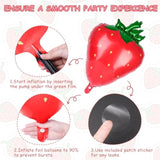 Berry First Birthday Decor with 40" Pink One Balloon & Strawberry Foil Balloons