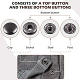 Snap Fasteners Kit 10Mm 50 Sets Snap Buttons For Fabric Clothes Sewing