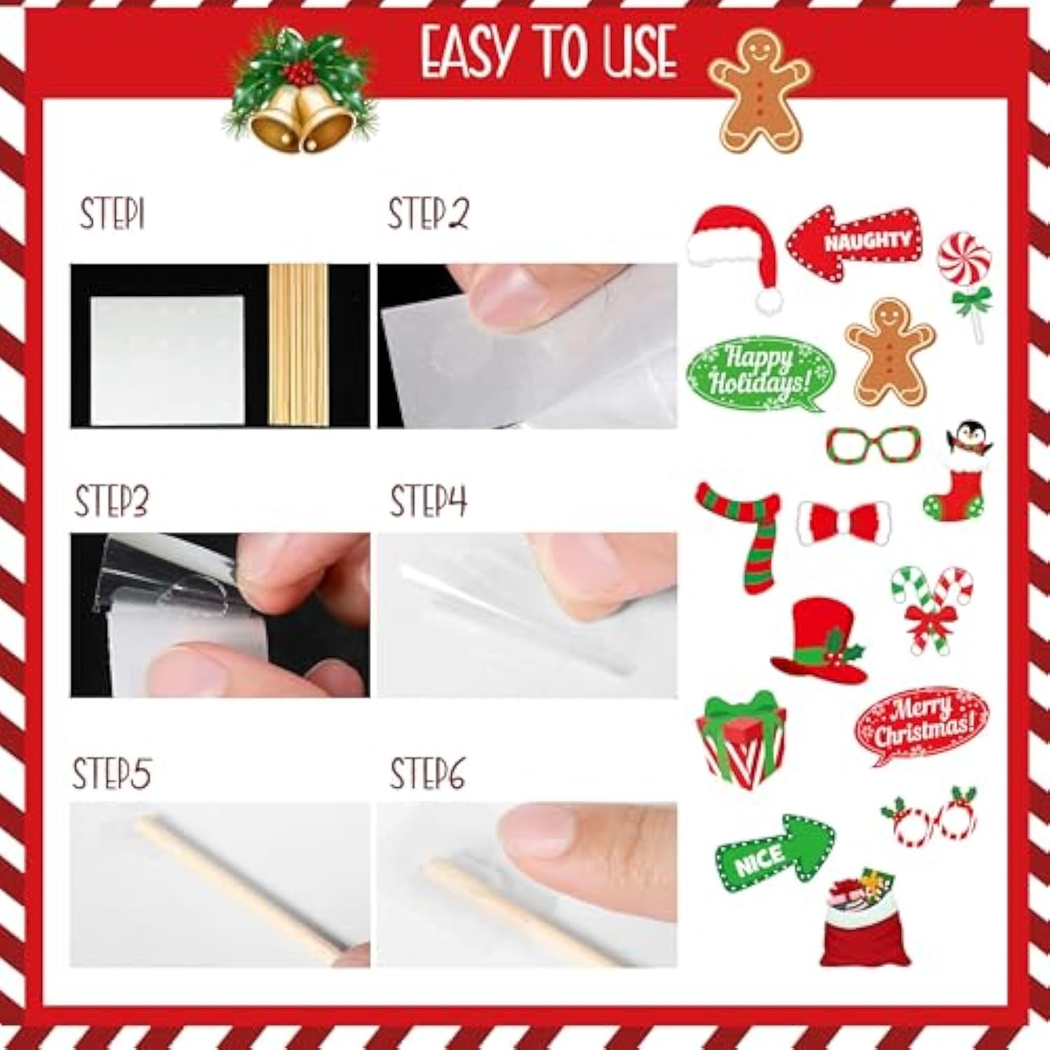 Christmas Party Decorations Set With Merry Christmas Banner, 35 Balloons, 18 Photo Props, 2 Foil Curtains, Red Green White