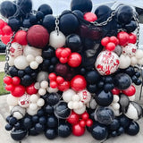 Halloween Balloon Arch Kit Black Red Bloody Marble Latex Balloons Scary Horror Party Decorations