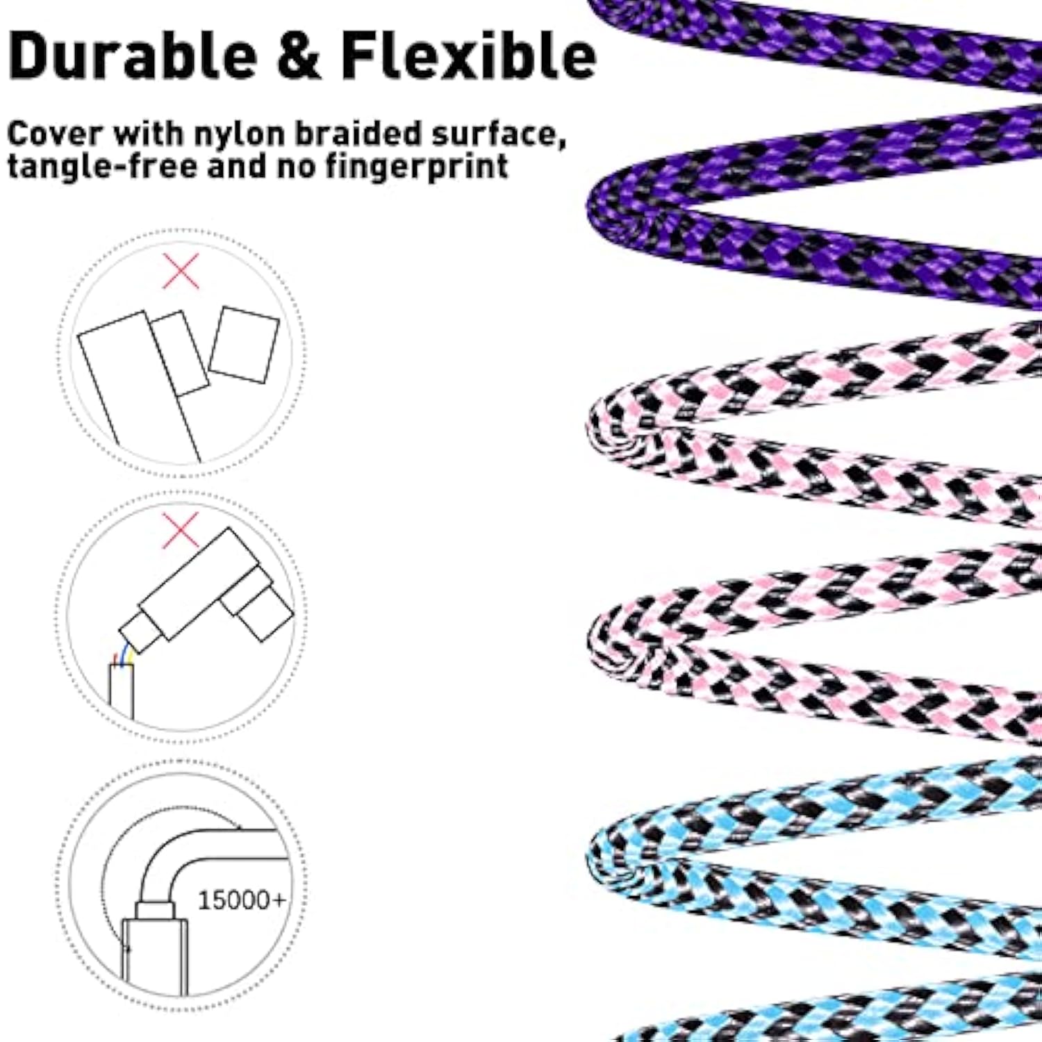 Iphone Charger Cord Lightning Cable 10Ft 3Pack Iphone Charging Cable Long Iphone Charger Cord 10Ft [Apple Certified] Nylon Braided Fast Charging For 14/13/12/11 Pro Max/Xr/Xs/8/7/6/Plus/Se/Ipad