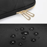 MOSISO 13-14 inch Laptop Case, 13.3 inch Laptop Sleeve Compatible with MacBook Air 13 13.6 M3 M2 M1/Pro 13/Pro 14, HP Dell ASUS Lenovo, Rhombus Quilted Horizontal Bag Cover with Small Case, Black