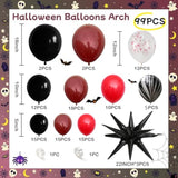 Halloween Balloon Arch Garland Kit Dark Red Black Burgundy Latex Foil Party Decor