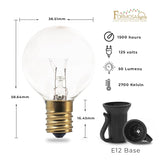 G40 26Ft Indoor/Outdoor Clear Incandescent Christmas String/Patio Light With 25 Bulbs And E12 Base | 120V, 5W
