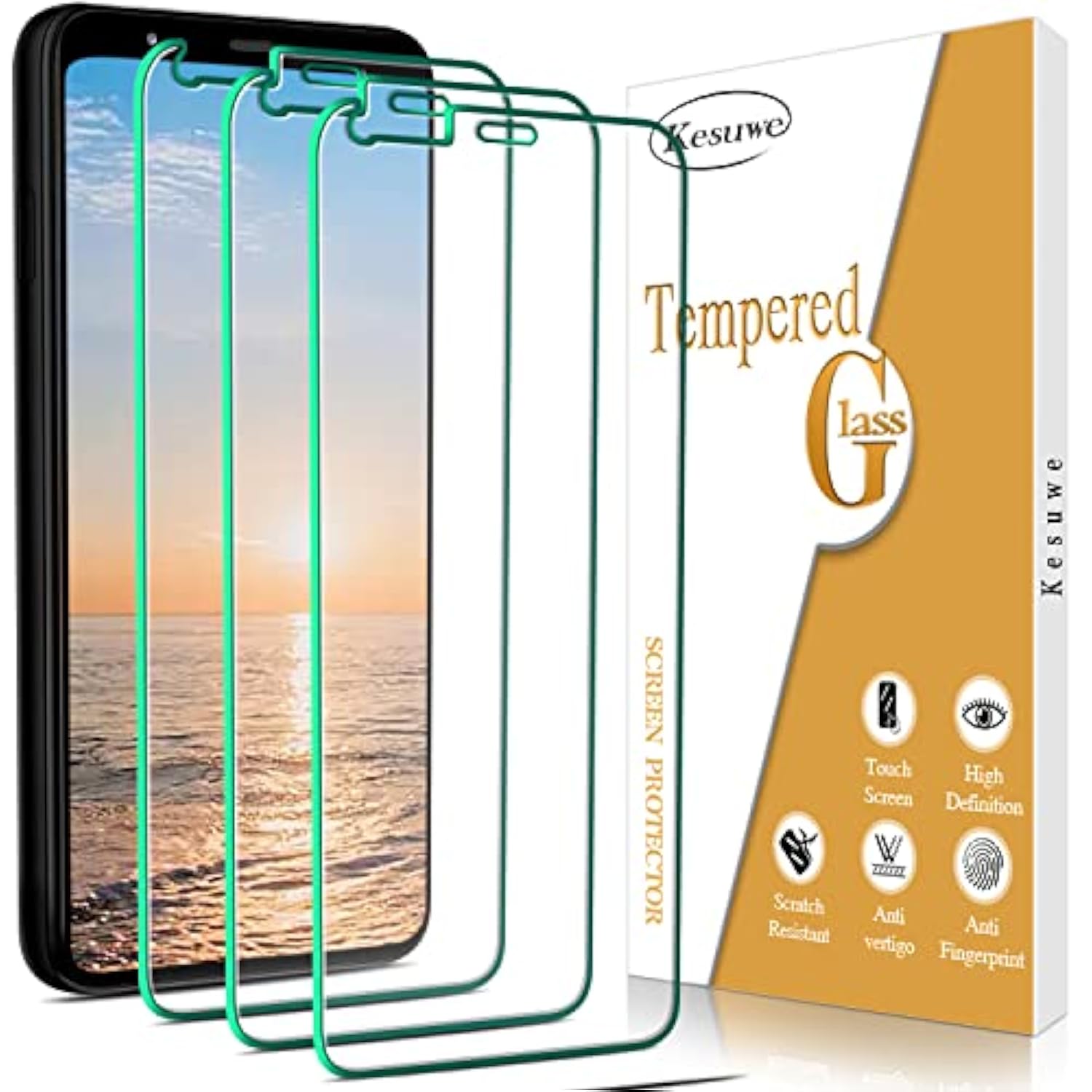 [3-Pack] Screen Protector For Google Pixel 4 Tempered Glass, Hd Clear, 9H Hardness, Anti-Scratch No-Bubble, Easy To Install