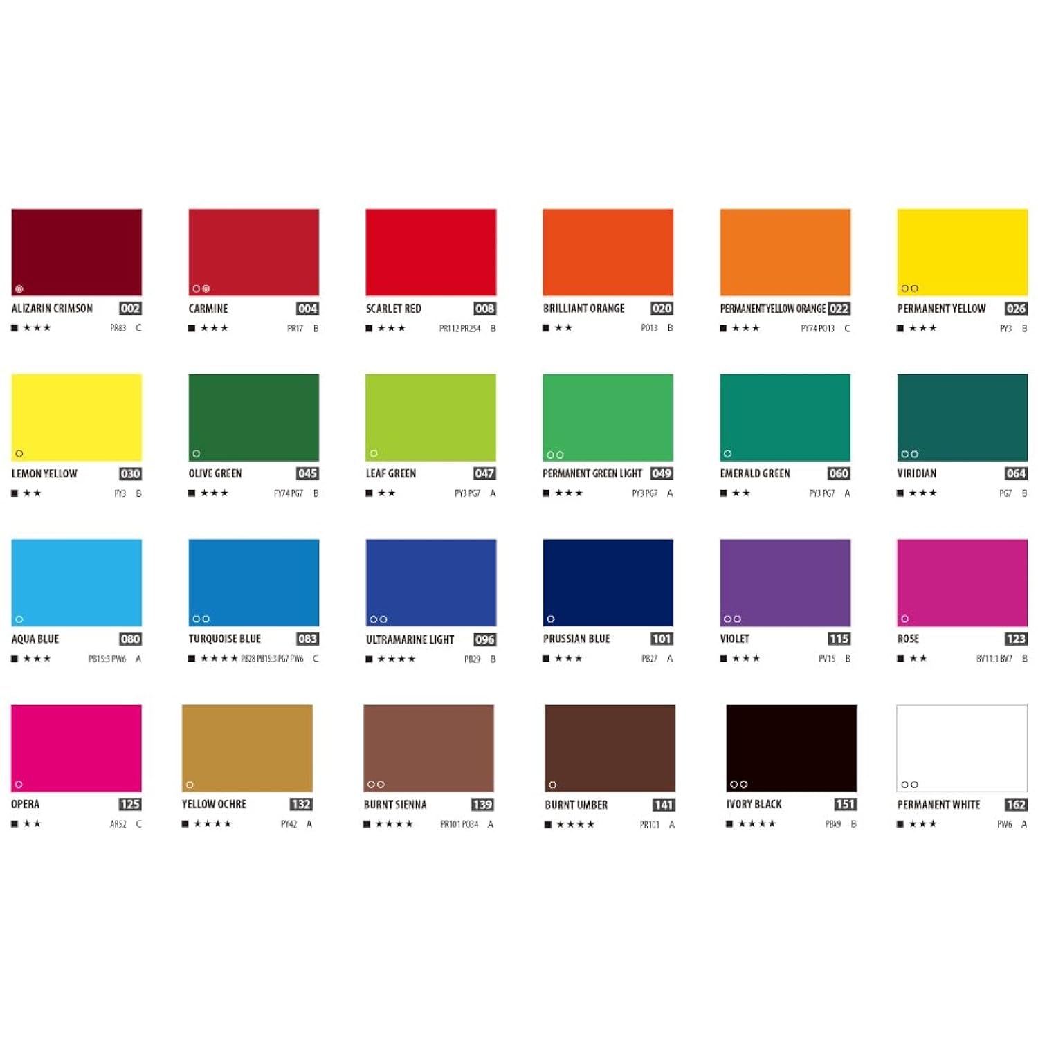 ShinHan Professional Designer Gouache 15ml Tube 24 Colors Set A