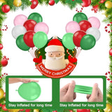 Christmas Balloons Arch - 125 Pcs Balloon Garland Kit With Green, Pink, Red Latex Balloons, Candy Cane & Star Foil Balloons For Christmas Party Decoration