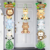 Jungle Safari Animal Party Decorations Welcome Jungle Party Door Signs Safari Theme Cutouts Banners For Wild One Birthday Party Baby Shower Supplies