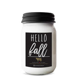 , Hello Fall, Farmhouse Collection, 13 Ounce Mason Jar